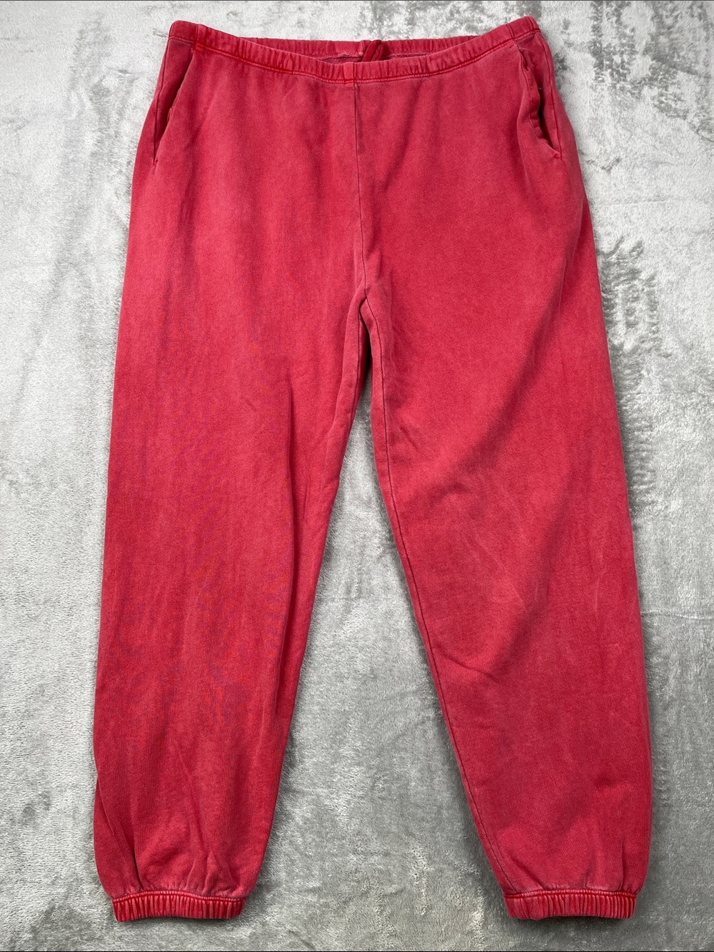 NEW Outerknown XL 100% Cotton Men's Red Elastic-Cuff Sweatpants